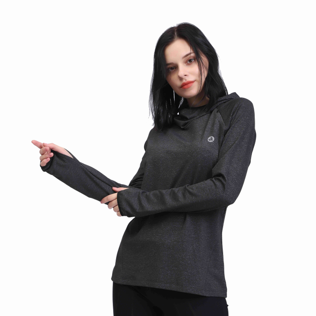 Frauenhaube Nacken Schulter Reißverschluss Tasche Running Pullover Hoodie 