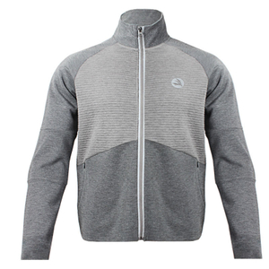 Leichte graue Sport-Casual-Tops für Herren mit durchgehendem Reißverschluss, langen Ärmeln, kurzen Jacken