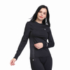 Schwarzer Motorhalskompression Baselayer Langarmis für Frauen