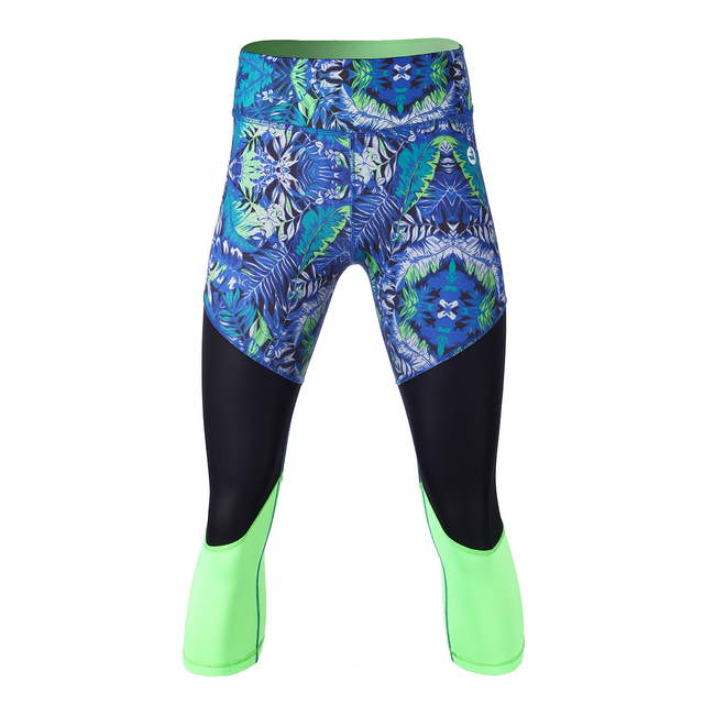Frauen Training bedruckte sportliche Capri -Bauchkontrolle, die Legging läuft