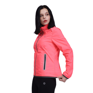 Frauen winddichtes leichte Reflexion Bindungsständer Collar Reißverschlussjacke Top