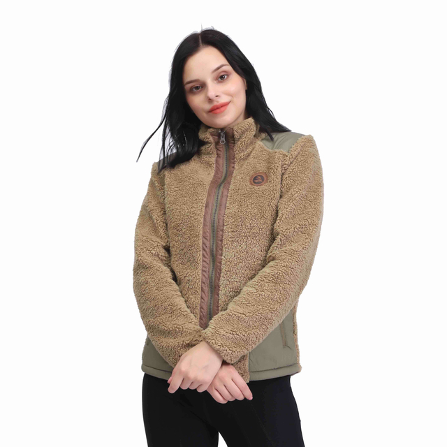 Damen Sherpa Short Jacken Patchwork-Fleecemantel mit Reißverschlusstaschen