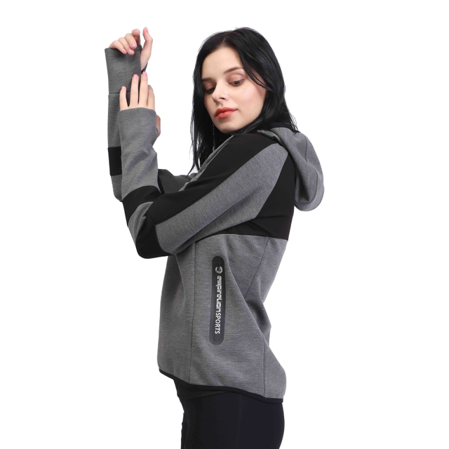 Women Core Fitnessstudio Versiegelte Zipper -Trichter -Hoodie