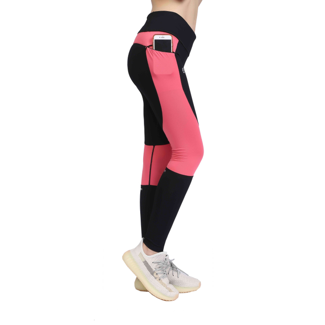 Damennetz Panel Reißverschluss Taschen Fitnessstudio -Training Leggings Yogahosen