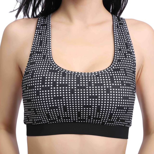 Women Racerback Punkte drucken hohe Impact Gym BH BH