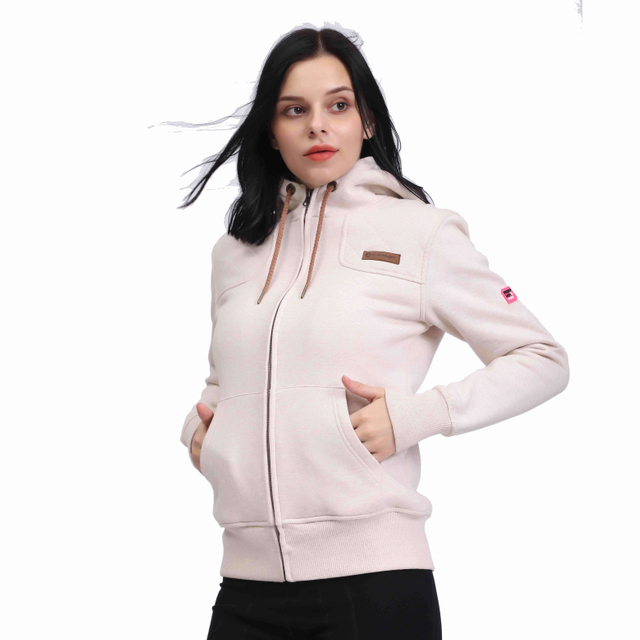Frauen sherpa ausgekleidetes Reißverschluss Thermal Hoodie Sweatshirt