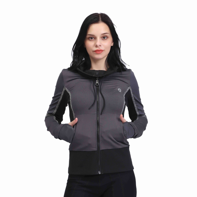 Trainingsjacke mit Farbblock und Wasserfallausschnitt für Damen